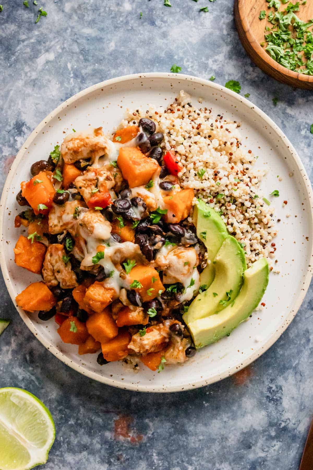 One pot Chicken Quinoa Sweet Potato bowls