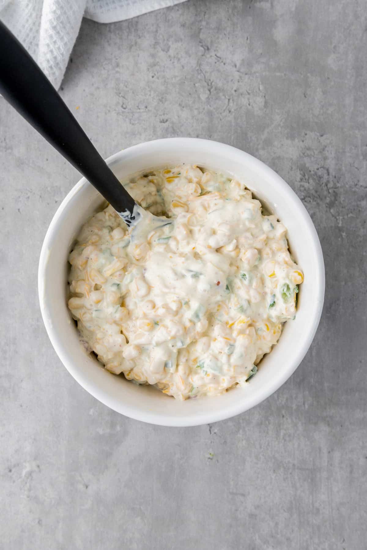 mixed corn dip in a bowl