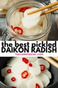 pickled daikon in a jar