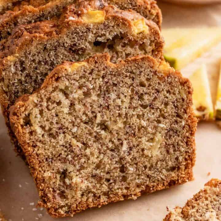 sliced Hawaiian banana pineapple bread