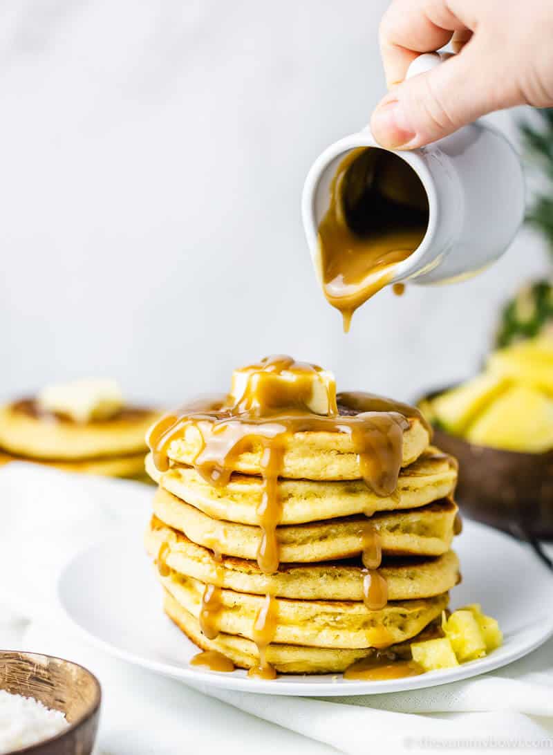 Pineapple Pancakes (Pina Colada Pancakes) | Gluten free