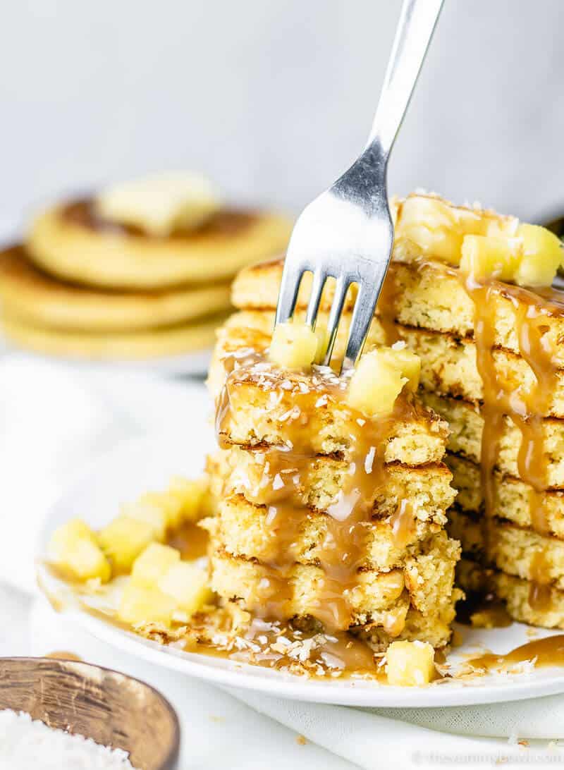 Pineapple Pancakes (Pina Colada Pancakes) | Gluten free