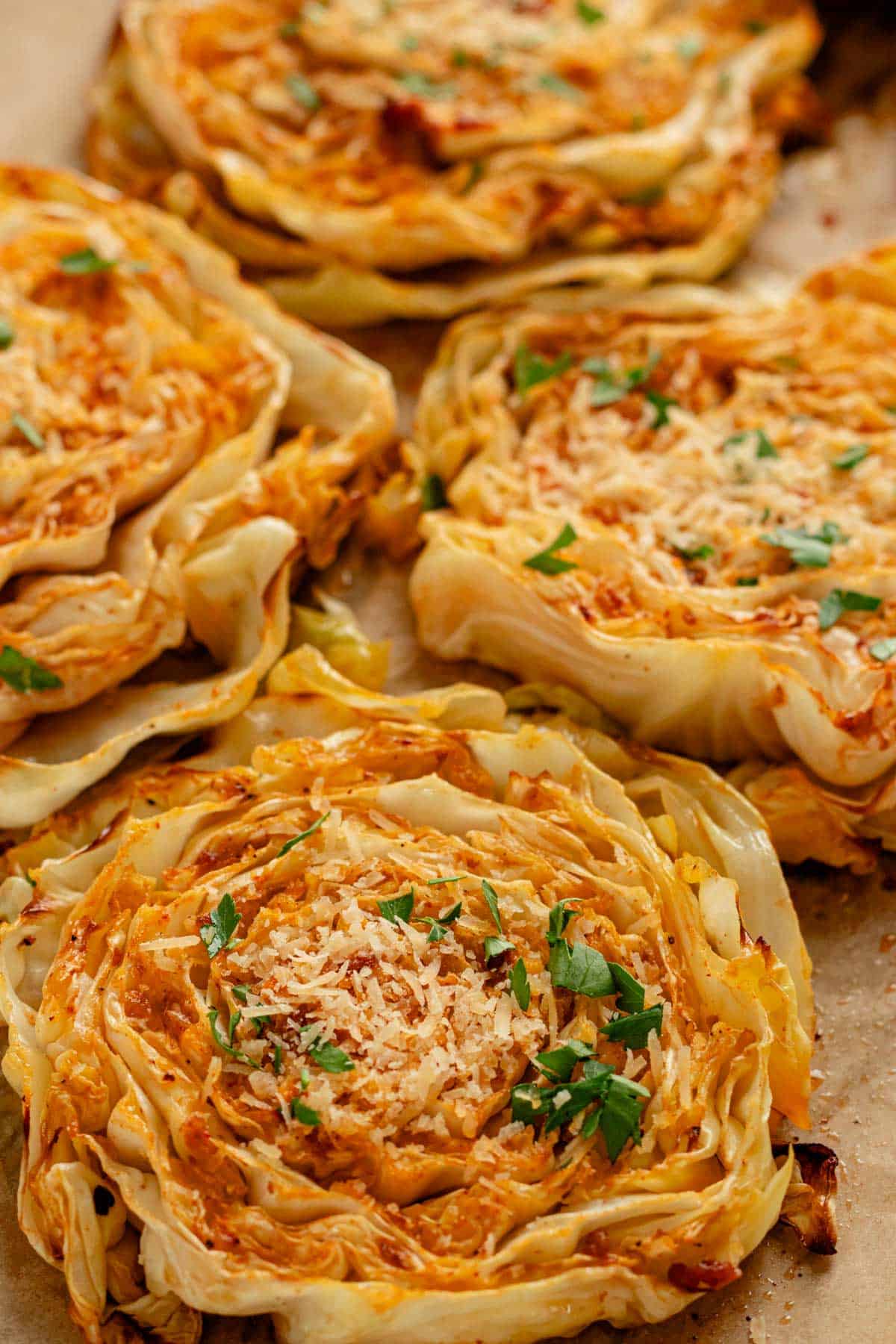 deliciously baked crunchy and tender cabbage steaks