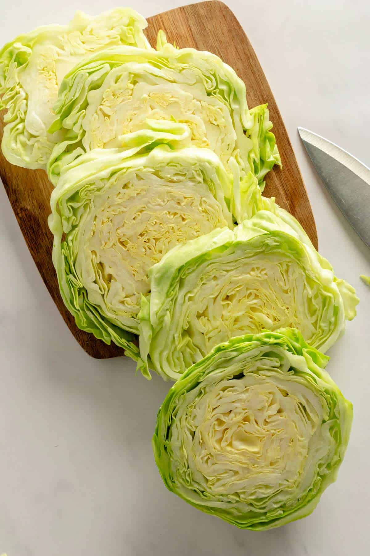 sliced cabbage disks