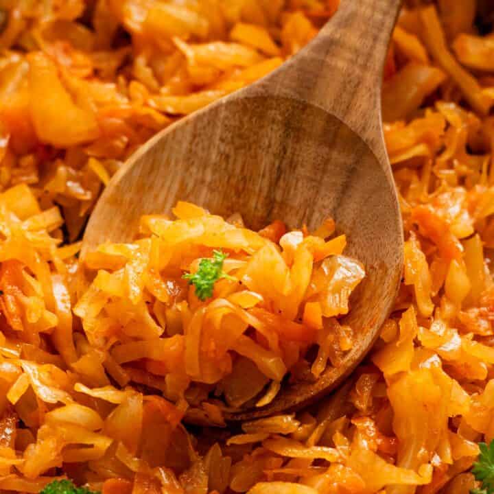 sauteed cabbage with carrots.