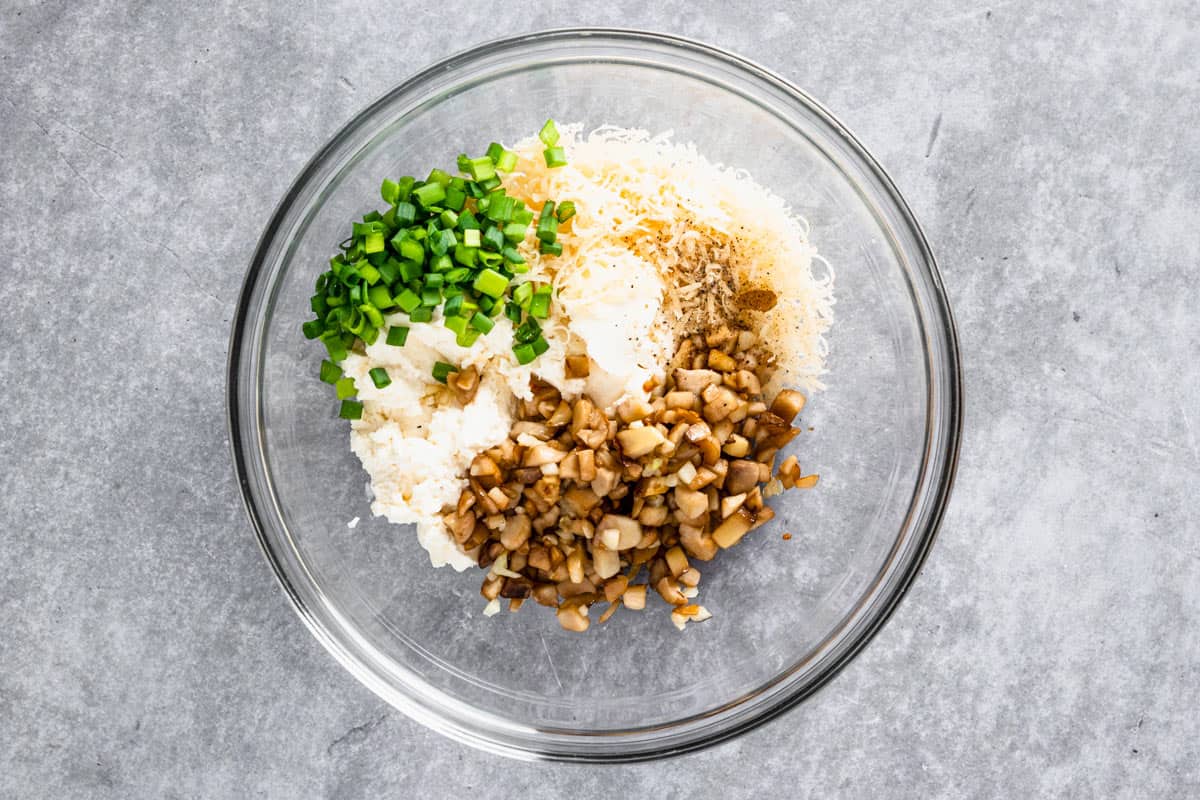 filling for stuffed mushrooms in a bowl