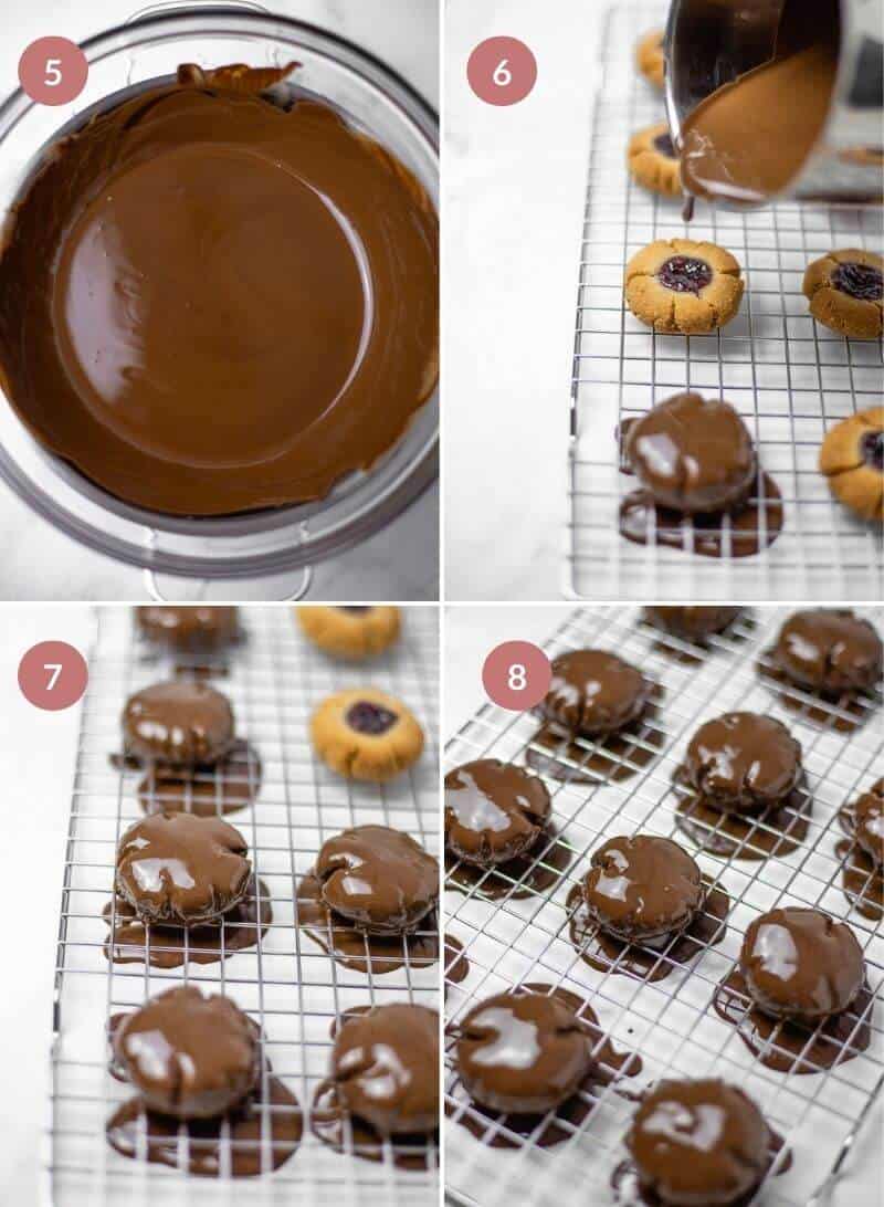 Thumbprint Cookies with Jam and Chocolate (Vegan, Gluten-free, Dairy-Free)