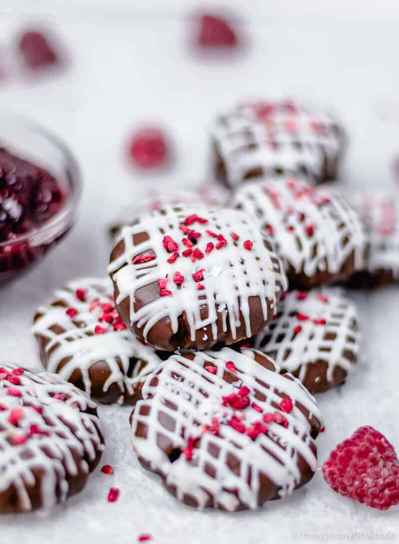 Thumbprint Cookies with Jam and Chocolate (Vegan, Gluten-free, Dairy-Free)