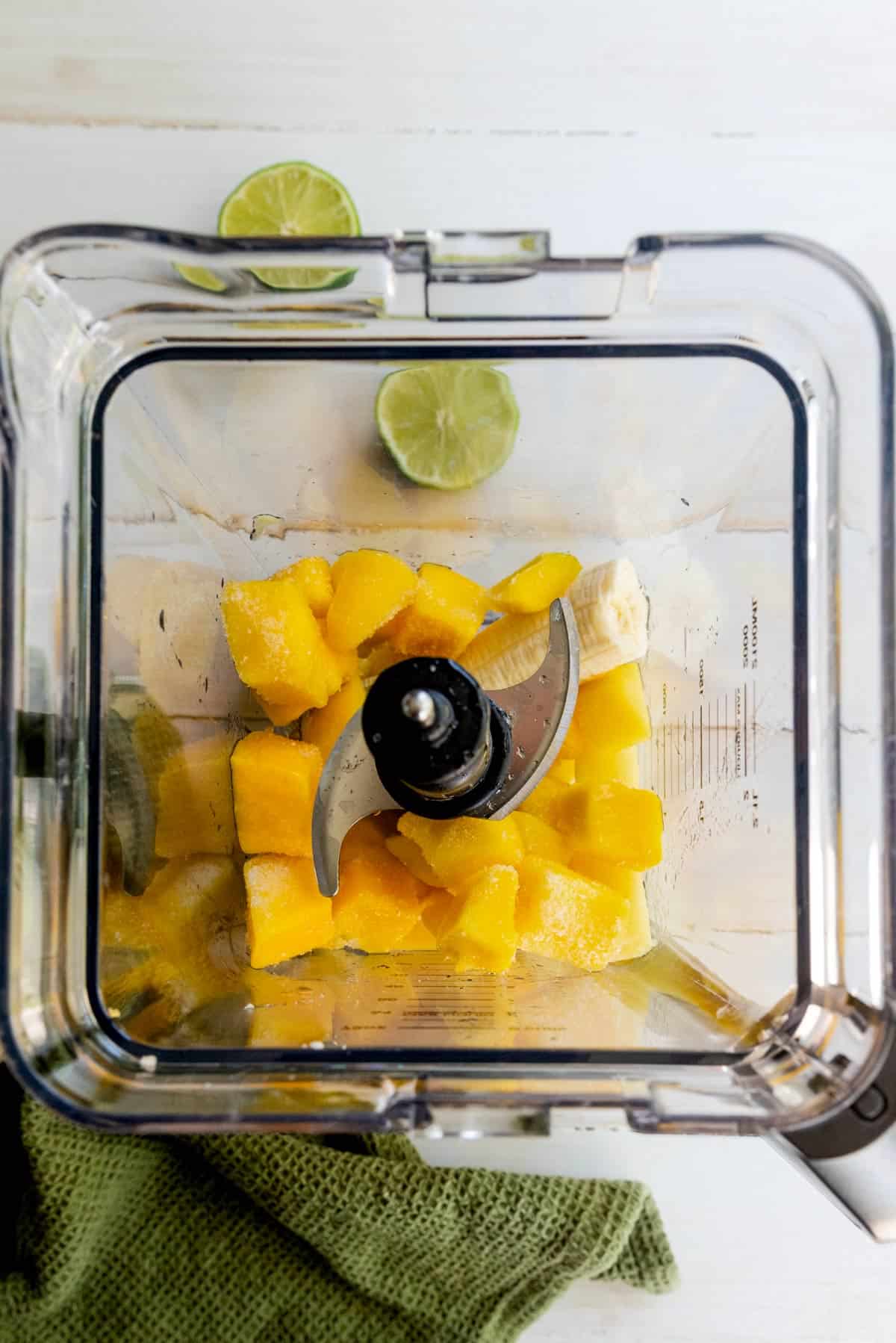 mango chunks in blender