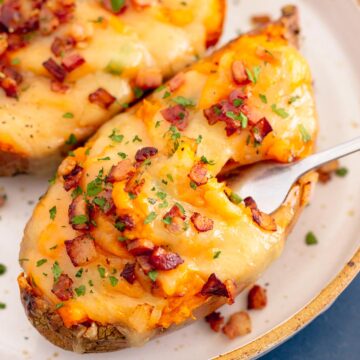 Twice Baked Sweet Potato on a plate