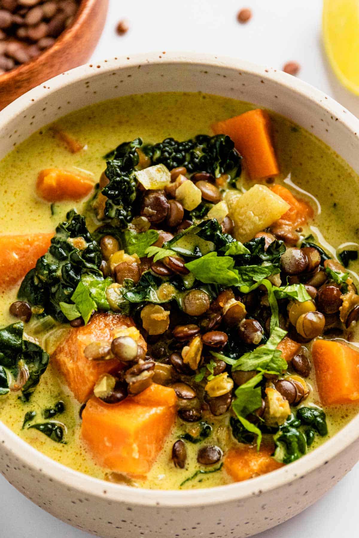 Vegan Sweet Potato Coconut Lentil Stew