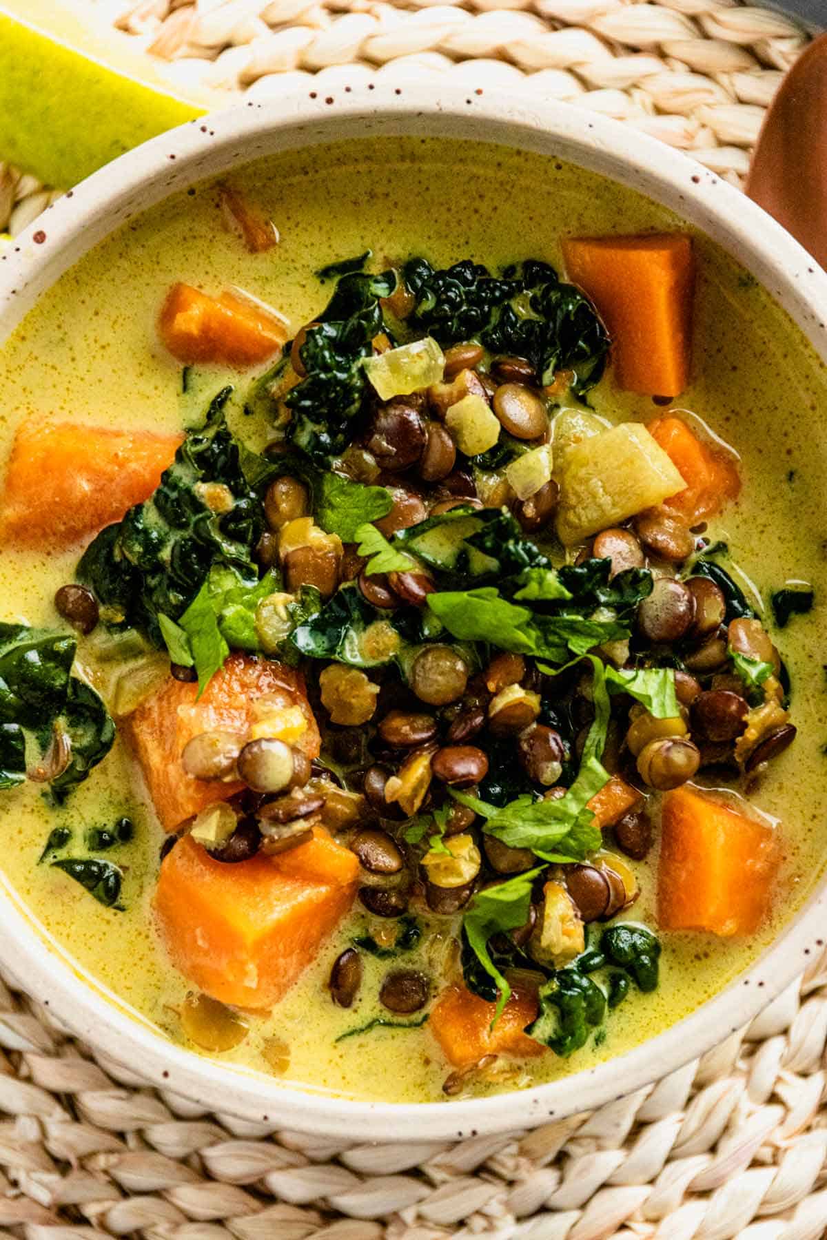 Vegan Sweet Potato Coconut Lentil Stew