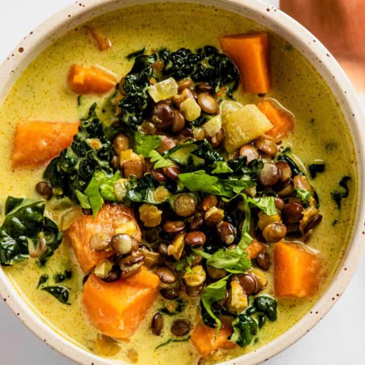 Vegan Sweet Potato Coconut Lentil Stew