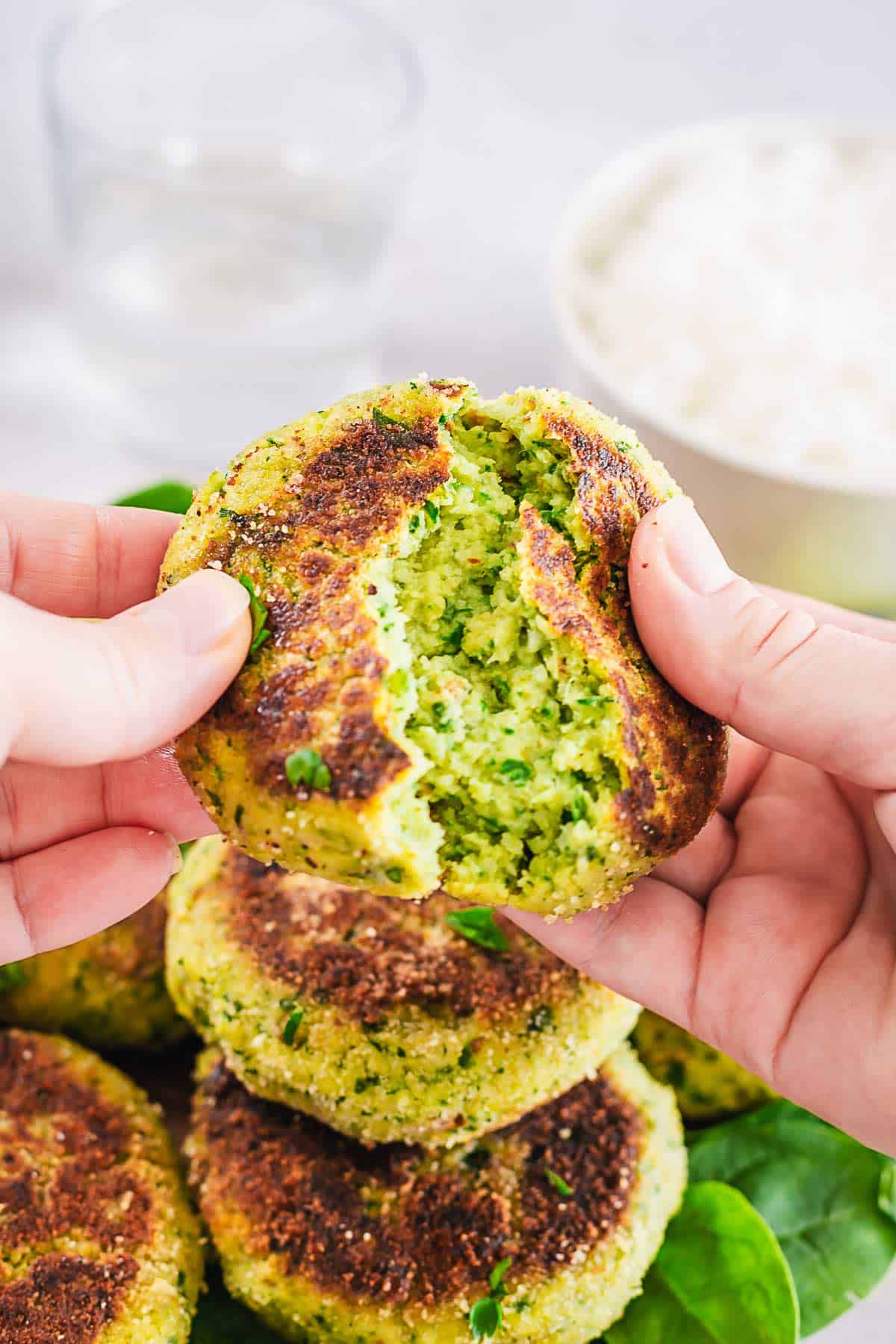 Broccoli spinach and cauliflower fritters/patties