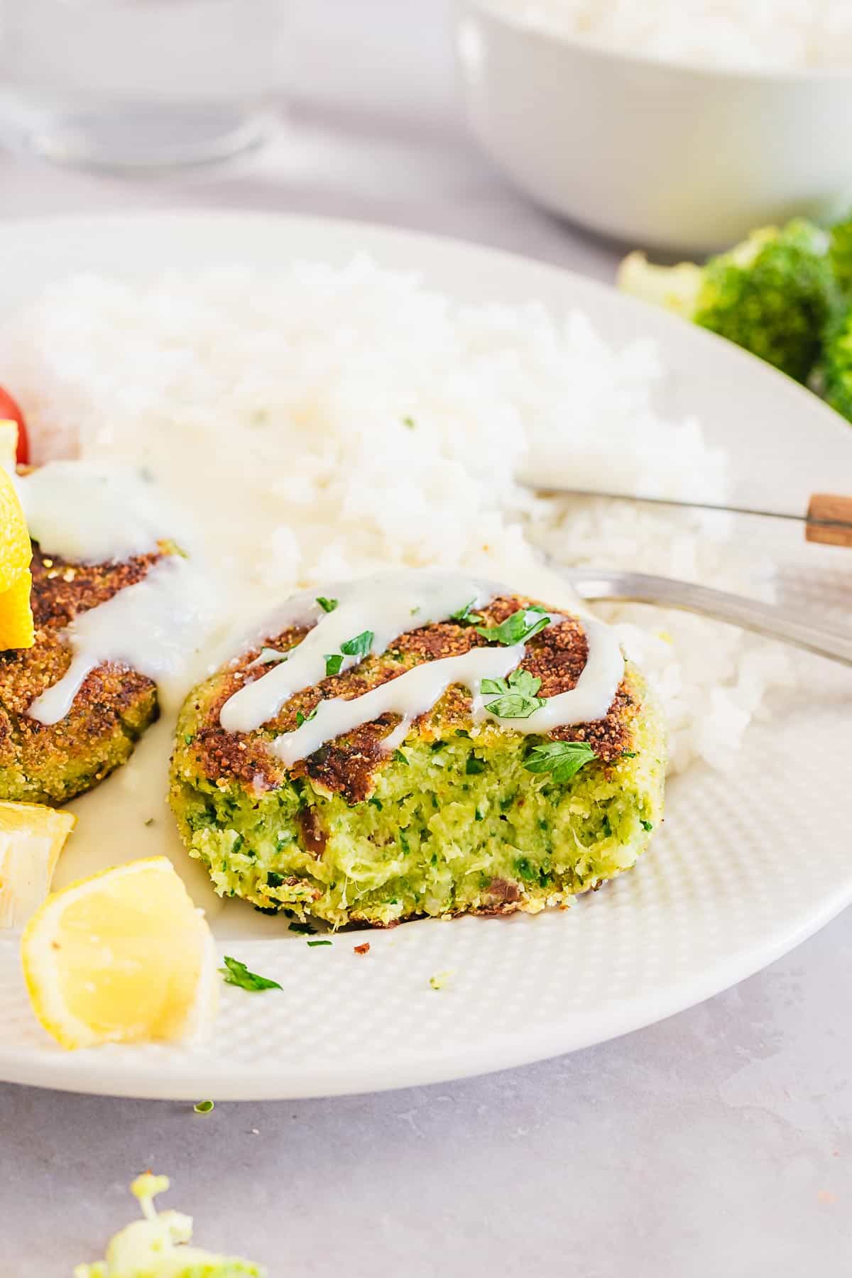 Vegetarian Patties cut out shot