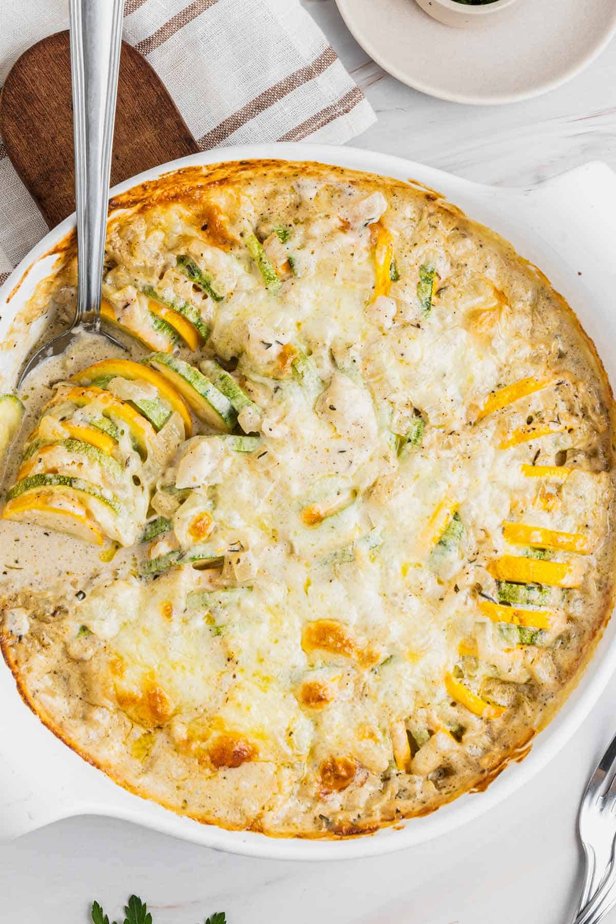 yellow and green zucchini casserole.