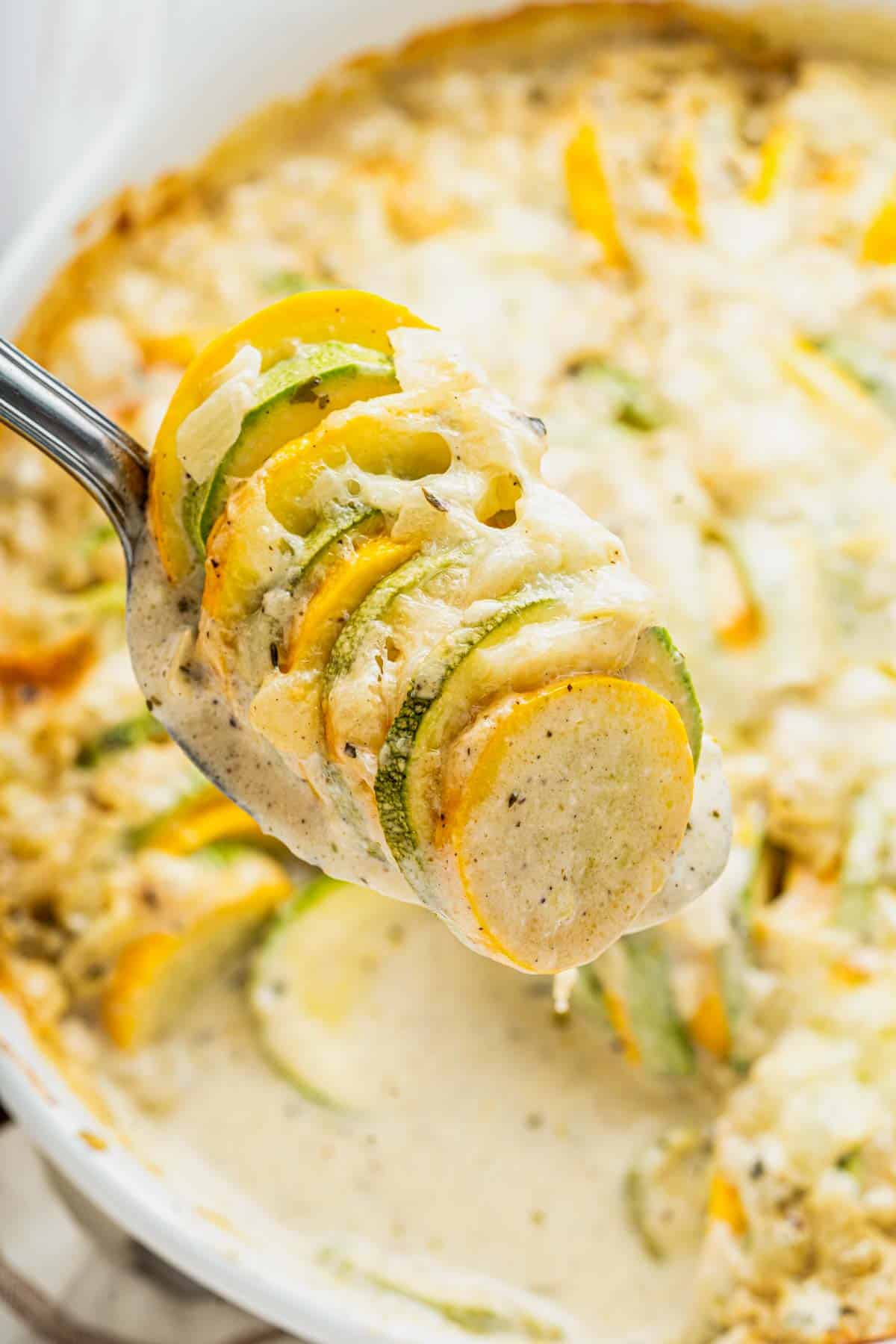 yellow and green zucchini casserole.