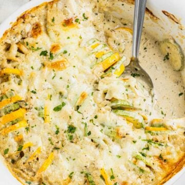 yellow and green zucchini casserole.